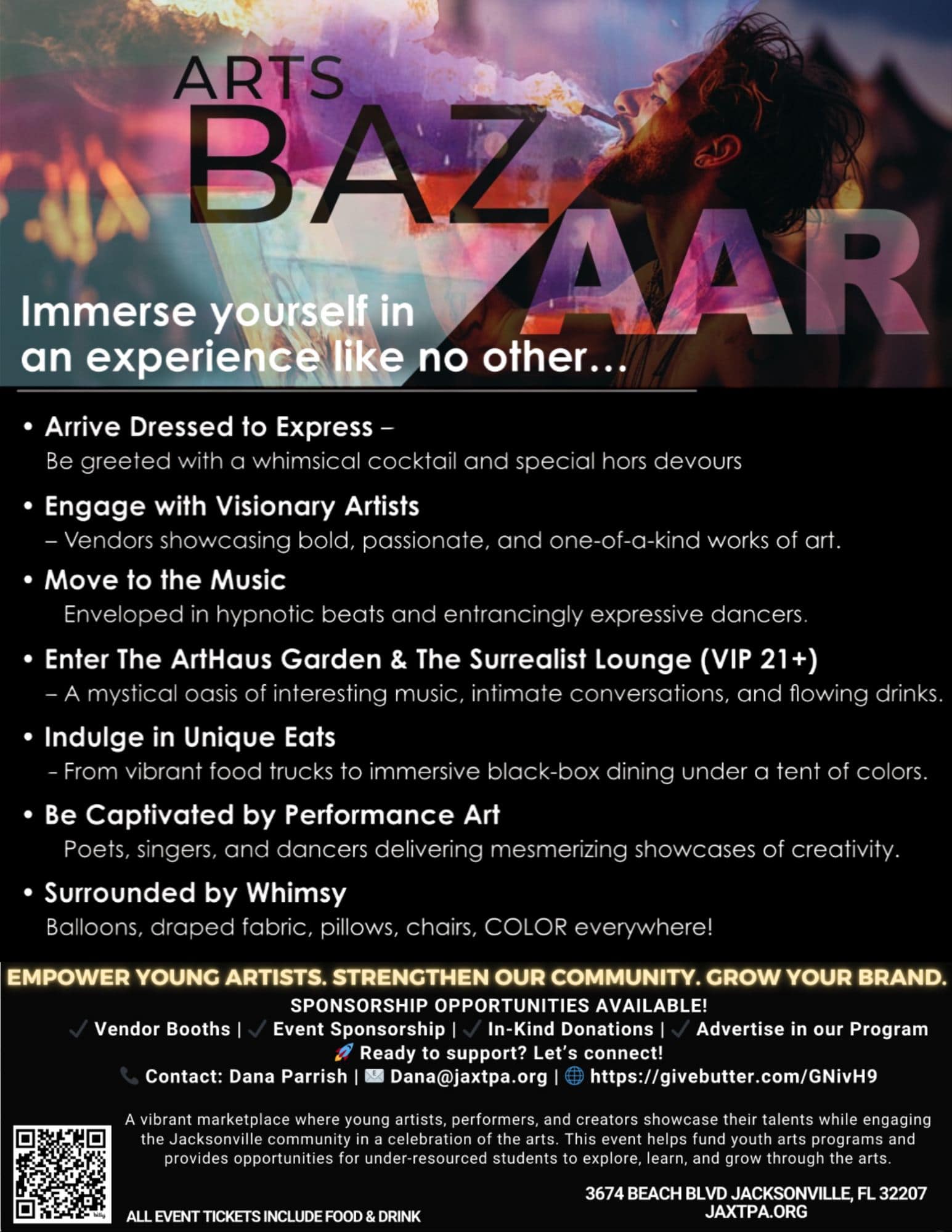 The Performers Academy – Fundraising Event ” Arts Bazaar ” 5/15 6:30-9:30pm